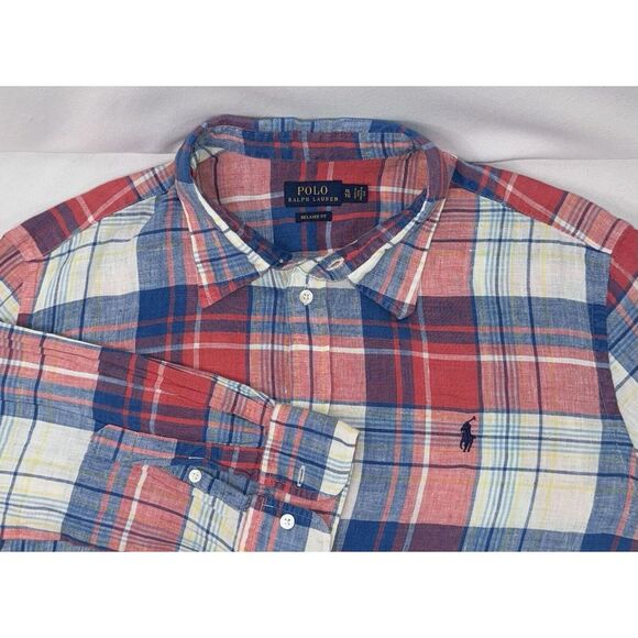 Polo Ralph Lauren Other - Polo Ralph Lauren Mens XL Multicolor‎ Long Sleeve Linen Shirt Relaxed Fit